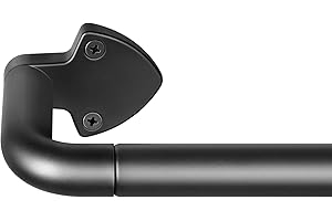 DEFYNEE Tringle à rideaux noire pour rideaux à œillets, 81–152 cm, extensible, pour fenêtres, tringle occultante, diamètre 19 mm, finition noir mat, pour chambre, salon, bureau, porte