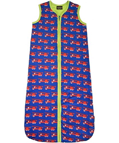 Preisvergleich Produktbild MAXOMORRA Jungen Schlafsack Feuerwehr Fire Truck Blau Biobaumwolle GOTS