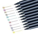 Allescool Fine liner Colour Pen Set, 0.4mm Coloured Fine Liner Sketch Drawing Pe