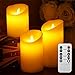 Produktbild Gr4tec 3er Set Flammenlose LED Kerzen Echtwachskerze mit beweglicher Flamme Timerfunktion mit Fernbedienung Elektrische Batteriebetriebene Kerze Lampe Schlafzimmer Geburtstags 10cm 12,5cm 15cm Hoch