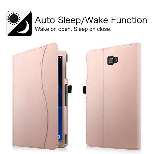 Fintie Samsung Galaxy Tab A 10.1 Hülle – [Eckenschutz] Multi-Winkel Betrachtung Folio Stand Schutzhülle Cover Case Tasche mit Dokumentschlitze, Standfunktion, Auto Wake / Sleep für Samsung Galaxy Tab A 10,1 Zoll T580N / T585N Tablet (2016 Version), Roségold - 2