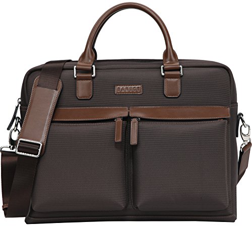 Banuce Herren wasserfester Laptop Schulter-Kurier-Beutelaus Oxford + Microfaser Leder