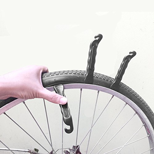 Fahrrad Reifenheber ★ Premium Gehärtete Plastik Hebel, zur Fahrradschlauch Reparatur ★ Unverzichtbarer Werkzeugsatz für Fahrradfahrer ★ 3er Set ★ 5 Farbe (Schwarz / Silber / Gerb / Rosa / Rot) - 6