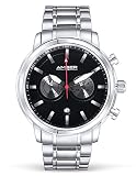 Amber Time Herren-Armbanduhr Quarz Chronograph Edelstahl 50 m ATL160810-01BK