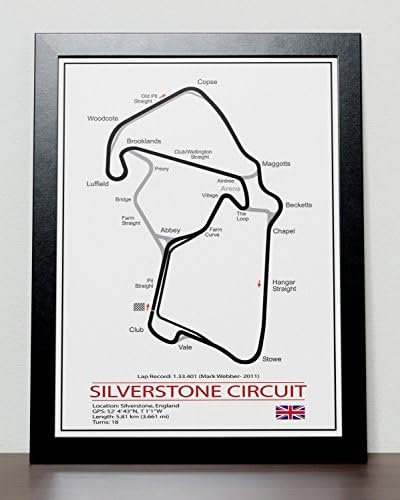 Silverstone British Grand Prix Formula One Track Poster