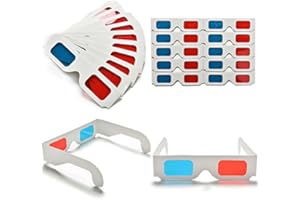 Disok - Set di 20 occhiali 3D anaglifi in cartoncino