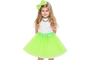 OQKAHIV 1 jupe tutu princesse en tulle à 3 couches pour enfants, pour fête d'anniversaire (route verte)