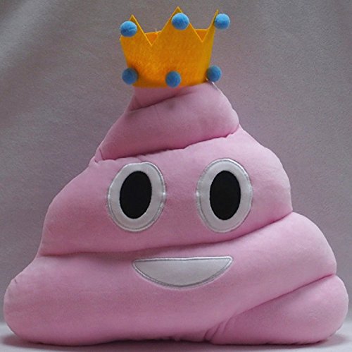 Emoji Kissen Smiley Kackhaufen Emoticon Kissen Plüsch Kissen Lachen Emoji Dekokissen Stuhlkissen Sitzkissen (Kaiserkrone Princess Rosa) - 2