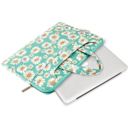 MOSISO böhmische Art Gewebe Laptop Hülsen Kasten Tasche Abdeckungs Beutel mit Handgriff und Schultergurt für 11-11.6 Inch MacBook Air, Ultrabook Netbook Tablet, Goldene Chrysantheme - 5
