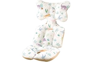 Manyao Coussin Réducteur Chaise Haute, Coussin Poussette Universel en Coton Coussin de Siège, Coussin de Chaise Haute pour Poussette (Dinosaure Jaune Clair)