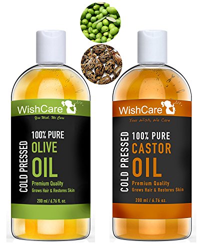 Premium Cold Pressed Castor & Olive Carrier Oil - 200ml each -100% Pure & Hexane Free - For Hair & Skin RS.399 (50.00% Off) - Amazon