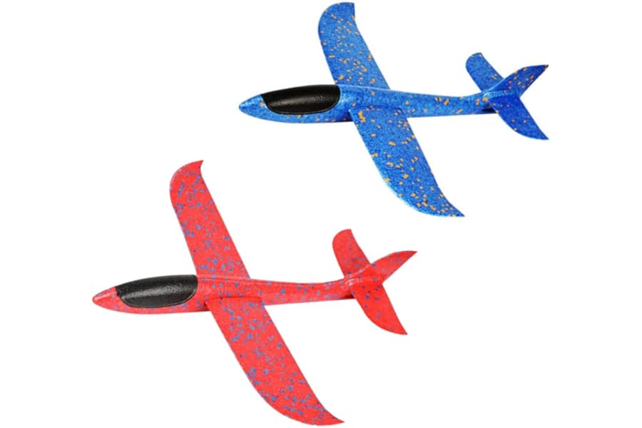 TC Toys Jumbo Foam Gliders - 48cm Assorted Colours - Lightweight Outdoor Flying Toys, Foam Airplane (2 Pack)