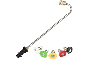 FRUNIMALL Dachrinnenreinigung Werkzeuge Hochdruckreiniger Lanze für Kärcher K2 K3 K4 K5 K6 K7, Hochdruckreiniger Verlängerungsstab Lanze mit 5 Sprühdüsen für Hochdruckreiniger, Wasserbesen(U-förmig)