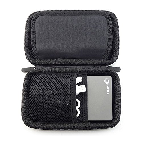 Stoßfest EVA Festplattentasche für 2,5 Zoll Festplatte und SSD HDD-Tasche mit Reißverschluss, Taschen für Zubehör Schwarz - 4