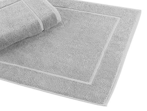 Betz Badvorleger Größe 50x70 cm 100% Baumwolle Badematte Badteppich Duschvorlage Premium Qualität 650 g/m² Farbe Silber Grau