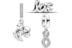 TCZNAF Charms Love Heart Familia Abalorios Colgantes Cuentas Compatible Pulsera & Europeo,Día de la Madre Charms Para Mujer for Birthday