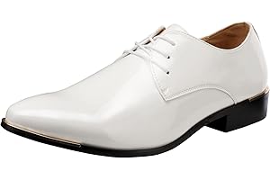 wealsex Zapatos de Cordones Derby para Hombre,Punta Puntiaguda Vintage Hombres Zapatos Casuales de Negocios