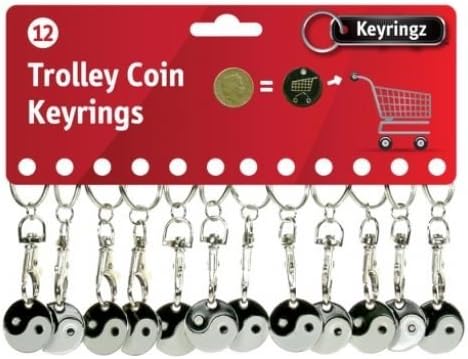 1 (Single) x Yang / Yang with Tounge 1 Trolley Coin Trolley Keyring for Shopping, Locker etc. by NCWholesale
