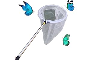 ANTCHER Teleskop-Insekten- und Schmetterlingsnetz, fängt Insekten, Käfer, Fischernetze, Edelstahlgriff, ausziehbar von 38,1 cm bis 159,1 cm