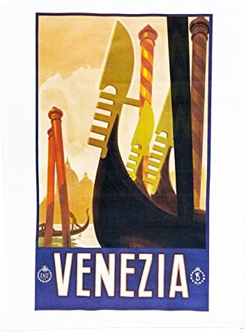 Half a DonkeyVenezia (Venice) - Retro Style Travel Poster Large Cotton Tea Towel