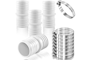 CUIDONGSHENG Raccordo Tubo Piscina 38mm a 38mm,Adattatori Tubi per Piscina 4 PCS,Connettori Tubi Piscina,Connettoro per Tubi con 8 Fascette Stringitubo,Doppio Raccordi Tubo