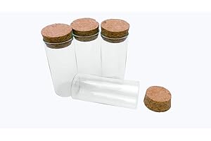 Jarvials 12pcs Bouteille en Verre De Tube à Essai Transparente avec Bouchon en liège, capacité De Stockage De 30 ML, diamètre extérieur du Flacon De Tube à Essai De 30 mm (12, 30ml)
