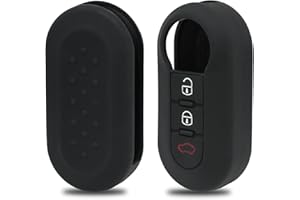 RYHX Funda de Llave Fiat de 3 Botones, Funda de Llave de Coche Compatible con Fiat 500 Panda Grande Punto Delta Bravo,Negro