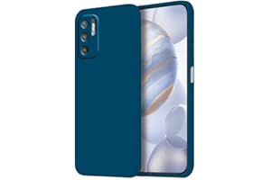 HONLEN Funda Compatible para Redmi Note 10 5G / Poco M3 Pro 5G Case, (6.5" Inches) Líquida TPU Silicona Cover con Anti-Rasguño, Cáscara Suave Cubierta Azul Zafiro
