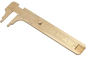 FTVOGUE Vernier Caliper Brass Gauge Deslizante Regla Herramienta de Medición Mini Pocket Ruler doble escala mm/inch(100mm)