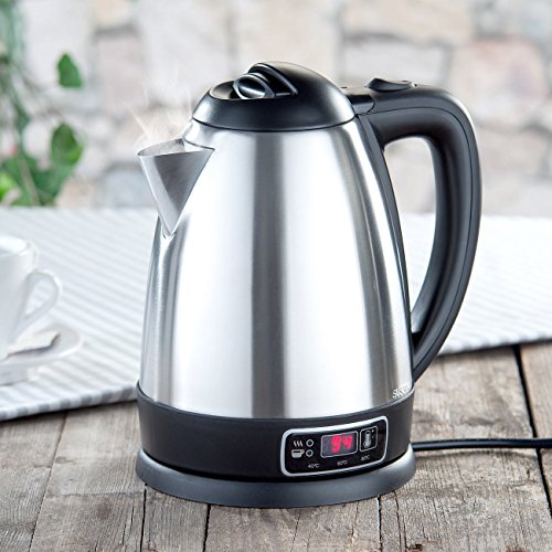Rosenstein & Söhne Edelstahl-Wasserkocher mit Temperatur-Wahl, 1,8 Liter, 1.800 Watt - 8