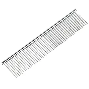 Petology Professional Pet Dog & Cat Hair Grooming Comb Rounded Teeth Stainless Steel