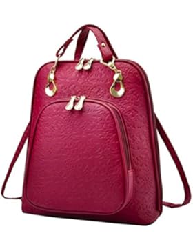 WanYang Mode Retro Damen Wasserdicht Rucksack Elegant Student Schultasche Multifunktionale Leder Rucksack