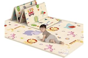 Jbsceen Alfombra de Juego para Niños XXXL, Colchoneta Plegable Suelo de LDPE, Infantil, Bebé de Doble Cara y Impermeable - 180 x 100 x 1cm