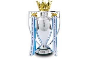 YYDSTES Football Barclays Cup Trophy Replica With Color Ribbon England League Champion Trophies Fans Home Decoration Commemorative Collection Display Ornaments Resin,44cm