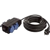 as &ndash; Schwabe Extension Cable 4 Sockets 10 m H07RN-F 3G1.5, IP44 | Robust design, protective caps, hanging hook, for construct