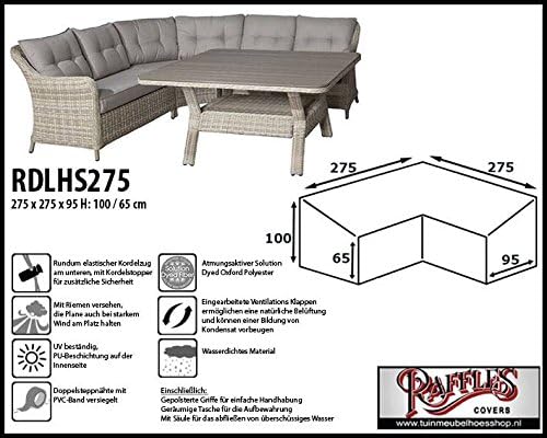 RDLHS275 Lounge Furniture L-Shaped Cover, Fits the Best Set of Max. 270 x 270 cm