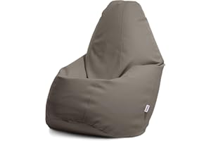 Avalon - Pouf Poltrona Sacco Grande in Similpelle Jazz, Puffo per Sedersi Ergonomico da Interno, Pouf a Sacco Impermeabile, Comoda Poltrona a Sacco Moderna, Made in Italy(80x80x125cm-Tabacco)