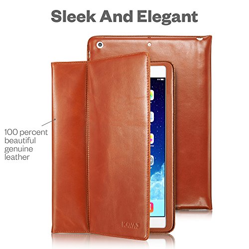 KAVAJ iPad Air Ledertasche Case Hülle „Berlin“ für das Apple iPad Air, cognac braun aus echtem Leder mit Standfunktion. Dünnes Smart Cover als edles Zubehör für das Original iPad Air - 2