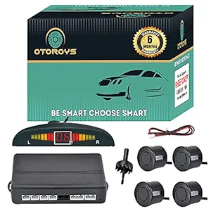 OTOROYS 6 Months Warranty Car Reverse Parking Sensor with LED Display, Buzzer and Ultrasonic Reverse Parking Auto Radar Detectors (Black)