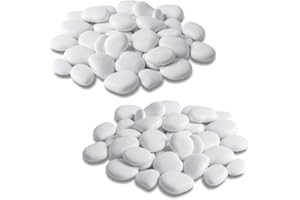 Teraplast Pietre decorative in plastica riciclata, per vasi, giardini, acquari e terrari (2S, bianco)