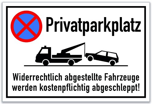 Schild "Privatparkplatz" [30x20cm] Hartschaumplatte