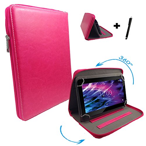 Tablet Tasche für Xido X110 3G (2017) S9 Schutz Hülle Etui Case + Touch Pen - 10.1 Zoll Pink Reißverschluss 360?