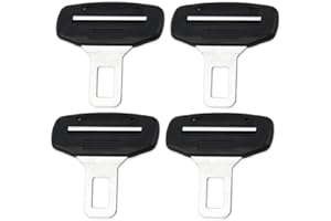 HTGWCG Clip per Cinture di Sicurezza 4 Pezzi Seggiolino Auto Fibbia della Cintura Nero Disattiva Allarme della Cintura di Sicurezza per la Maggior Parte dei Ricambi Auto (Argento)