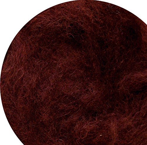 Filzwolle 100% Wolle zum Filzen Trockenfilzen Nassfilzen - Rot Braun Kastanienbraun 50 g