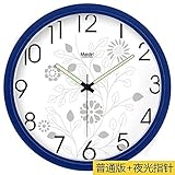 WIHY Leise Seiko Wanduhr Quarz Batterie Mode Präzision modernes Geschenk Uhr Digital Art Zeichnung Quarzuhr Home Wanduhr, 13 Zoll, Basic Sapphire Blue - Pin-184,