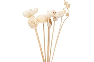 CHZIMADE 8 PCS Reed Diffuser Sticks Set, Rattan Reed Fragrance Diffuser and Flower Replacement Refill Rattan Sticks for Home Office Decor and DIY Home Fragrance Decor