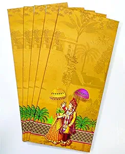 Jain Cards Special Dulha Dulhan Theme Standing Exclusive Range Sagan Envelopes (Pack of 10)