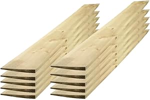 GRANGEWOOD FENCING SUPPLIES LTD 1.8m x 125mm Feather Edge Fencing Boards Pressure Treated Green - Pack of 10