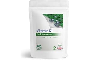 VITAMINUTE Vitamin K1 100mcg (Phytomenadione) Tablets | Vegan | Blood, Bones, Joints Support (Pack of 90)
