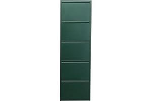 KARE Design scarpiera Caruso, verde scuro, 5 ante per max. 10 paia, salvaspazio, 170x50x15cm, corridoio, ingresso, stile minimalista, design e praticità